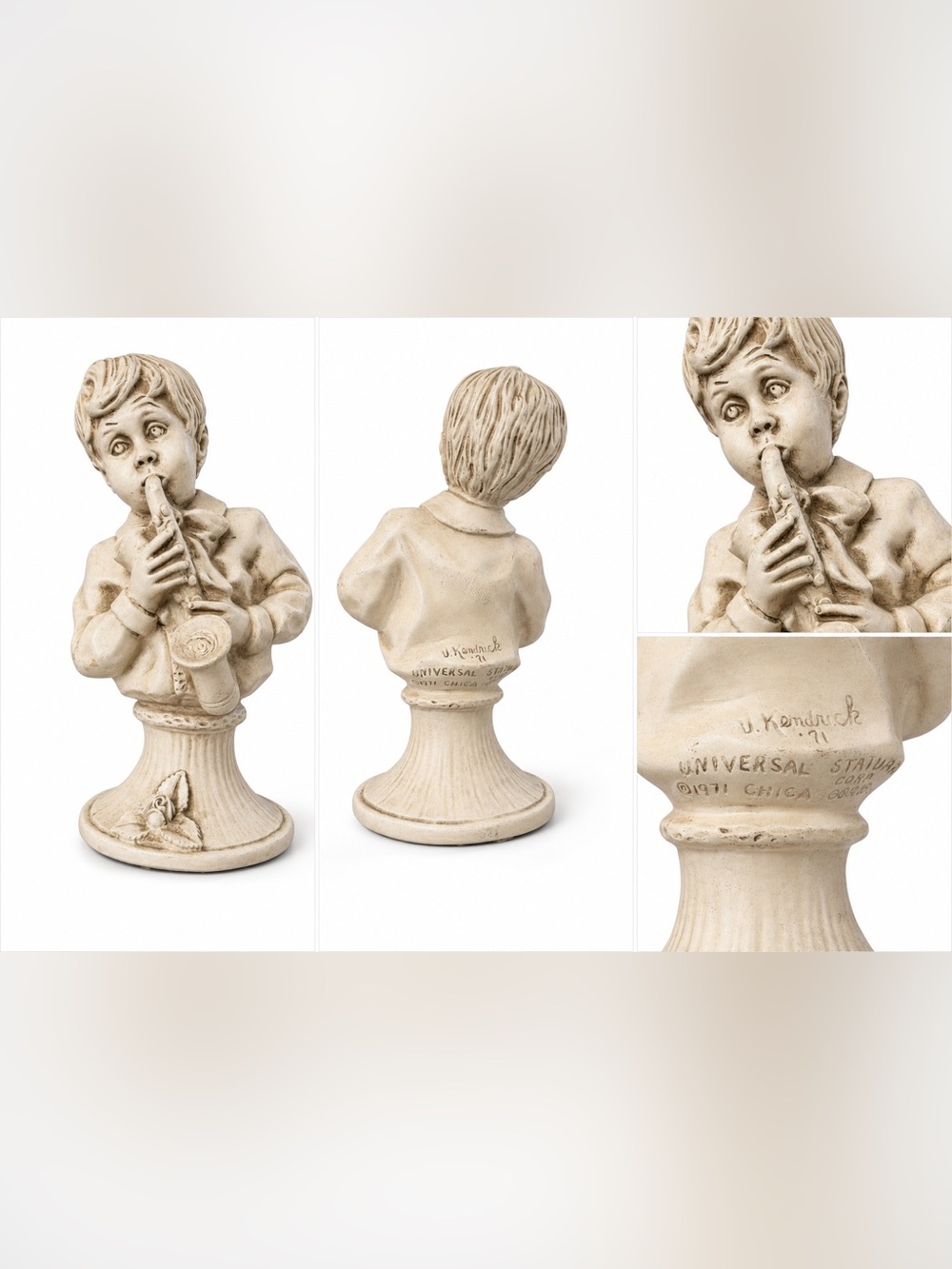 Universal Cream Decorative Musician Bust Sculpture
